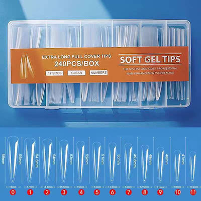 Κασετίνα Μαλακά Τεχνητά False Nail Tip Transparent 240pcs 039452