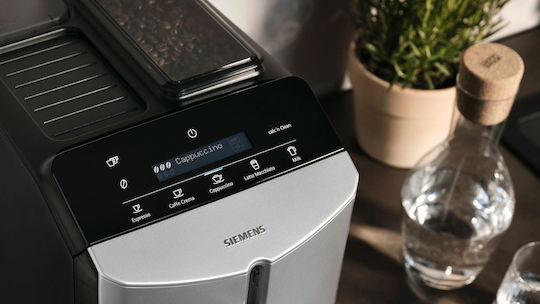 Αυτόματη Μηχανή Espresso 1300W Πίεσης 15bar για Cappuccino με Μύλο Άλεσης Ασημί TF303E01