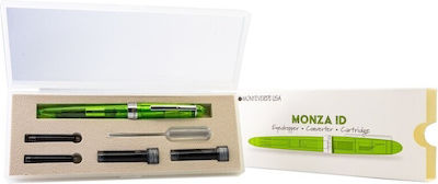 Stilou Monteverde Usa Monza Id Eyedropper Verde cu Nib Flexibil, Convertor Cartuș și Sistem de Umplere Eyedropper