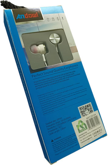 Andowl Qυ9032 In-ear Handsfree Ακουστικά με Βύσμα 3.5mm Λευκό