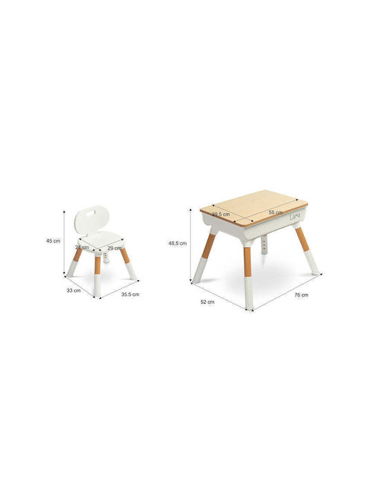 Toyz Kids Table Set with Chairs for Painting Made of Gray Plastic Toyz