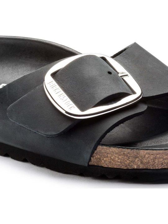 Classic Madrid Big Buckle Дамски Анатомични Черни Сандали Тесен Крійка