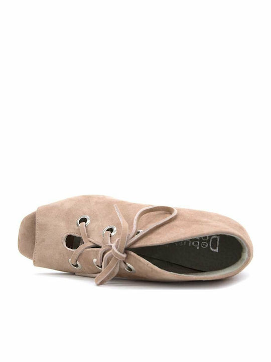 Suede Women's Ankle Boots Pink