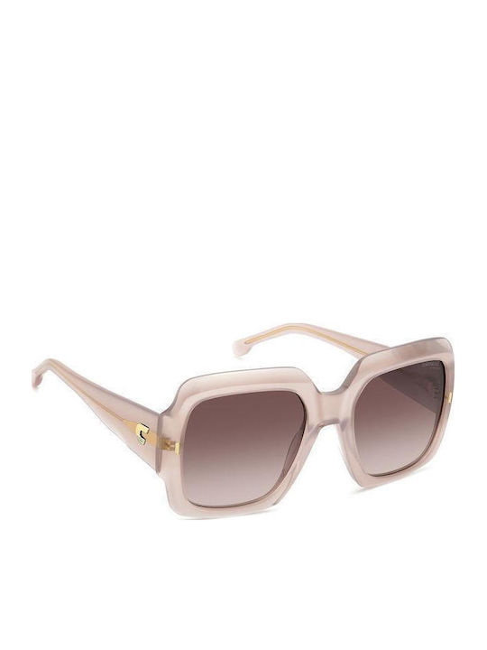 Carrera Unisex Sunglasses with Beige Horn-Rimmed Frame and Grey Gradient Lenses 3004/S FWM/HA