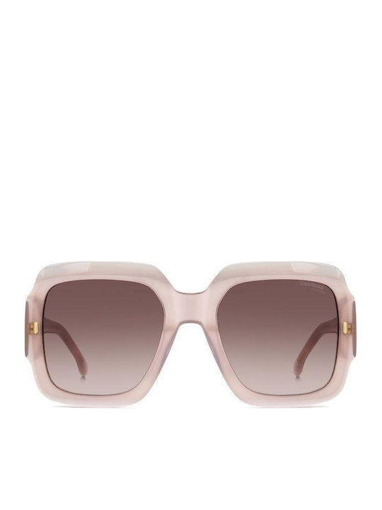 Carrera Unisex Sunglasses with Beige Horn-Rimmed Frame and Grey Gradient Lenses 3004/S FWM/HA
