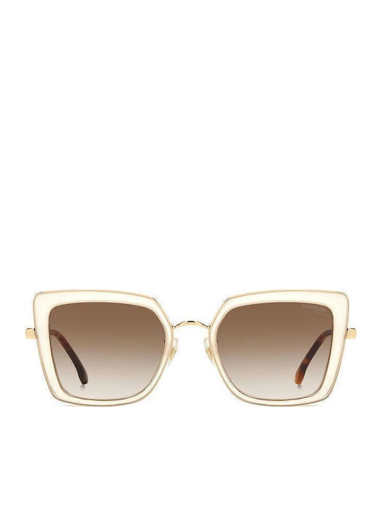 Carrera Unisex Sunglasses with Transparent Horn-Rimmed Frame and Grey Gradient Lenses 3031/S SZJ/HA