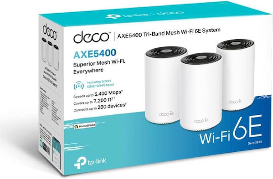 TP-LINK XE75 v2 Rețea WiFi Mesh Punct de acces Wi-Fi 6E Banda Duală (2.4 și 5GHz) în Kit triplu