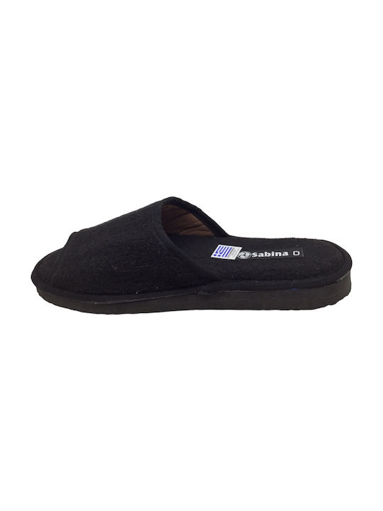 Sabina Men's Terry Slippers Black