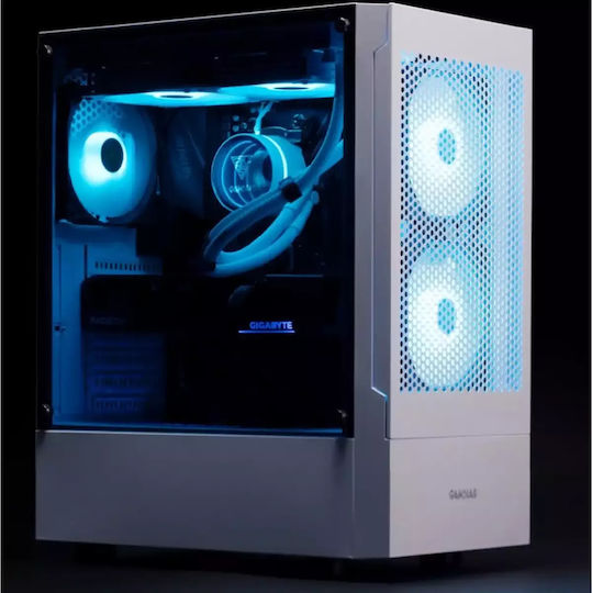 Gamdias Talos E3 Mesh Gaming Midi Tower Computer Case with Window Panel and RGB Lighting White