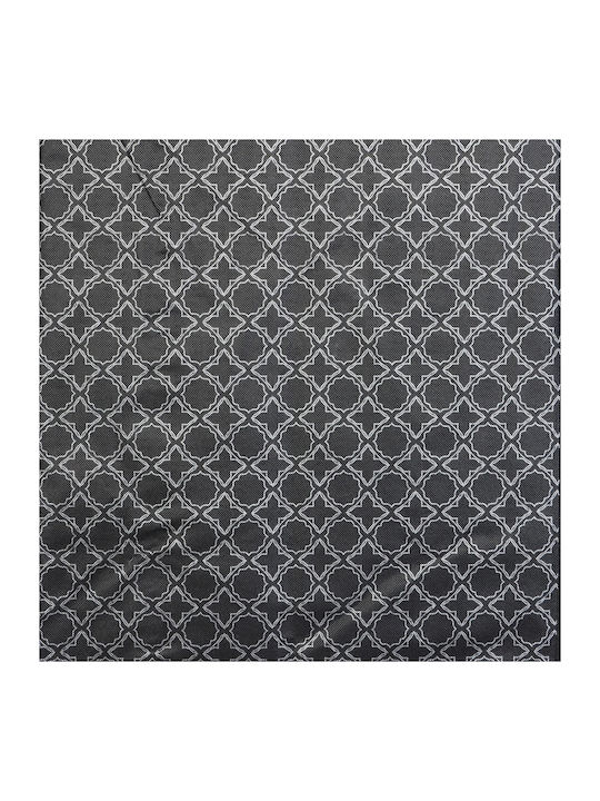 Saska Garden Fabric Wardrobe with Zipper and Shelves in Black Color 170x90x170cm