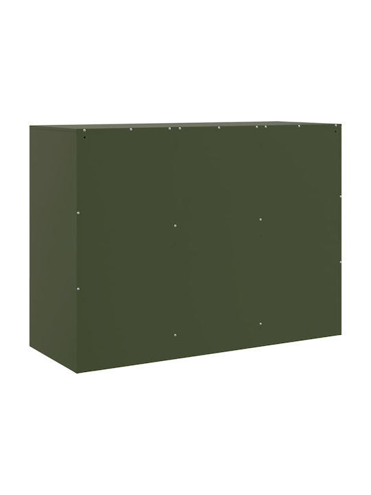 Μπουφές από Μέταλλο Πράσινο Λαδί 99x39x73cm