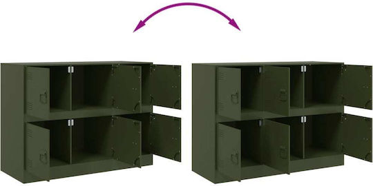 Sideboard made of Metal Green olive oil 99x39x73cm