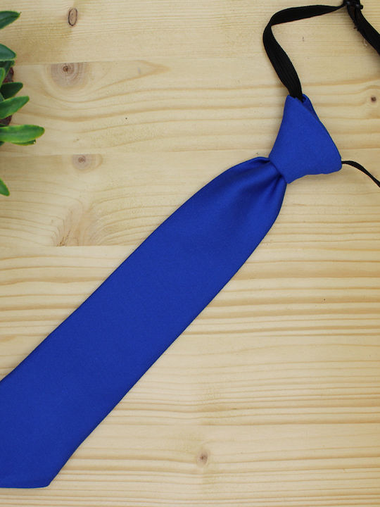 JFashion Kids Tie with Elastic Band Blue 14cm