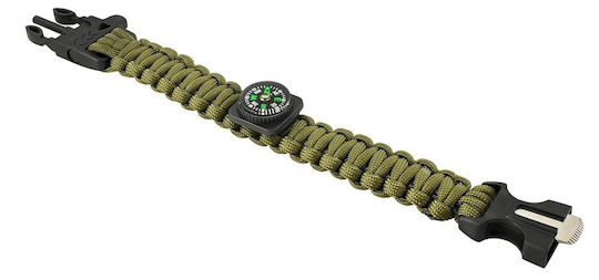 Survival Kit Bracelet with Compass Green