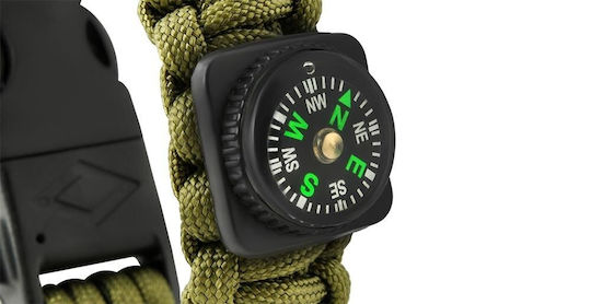 Survival Kit Bracelet with Compass Green