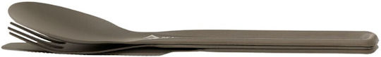 Sea to Summit 3 Piece Cutlery for Camping 2000ml STS40-01175 Aluminium Hard Anodised Grey