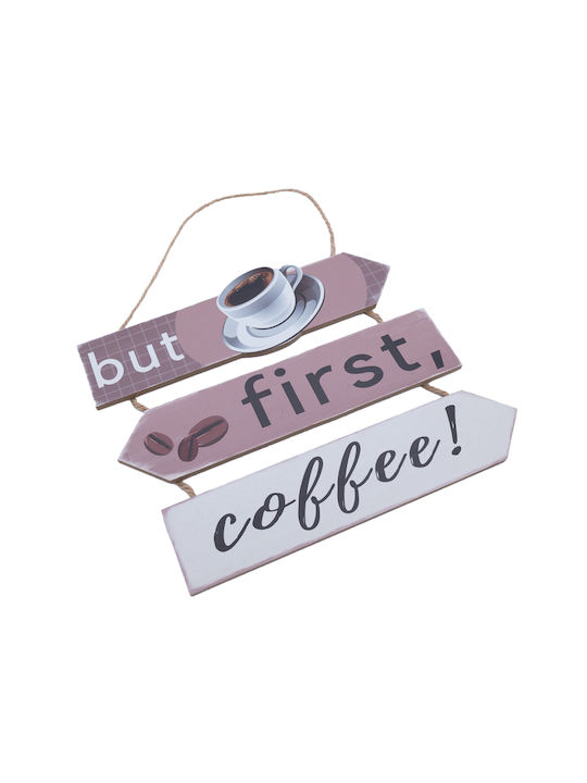 Uncle George Hanging Wall Decor Coffee Multicolour Wooden 23.5x0.5x21cm