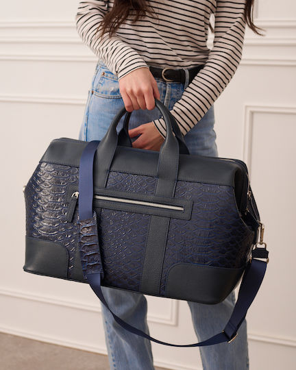 Toya Sack Voyage Blue made of Leather L50xW28xH33cm
