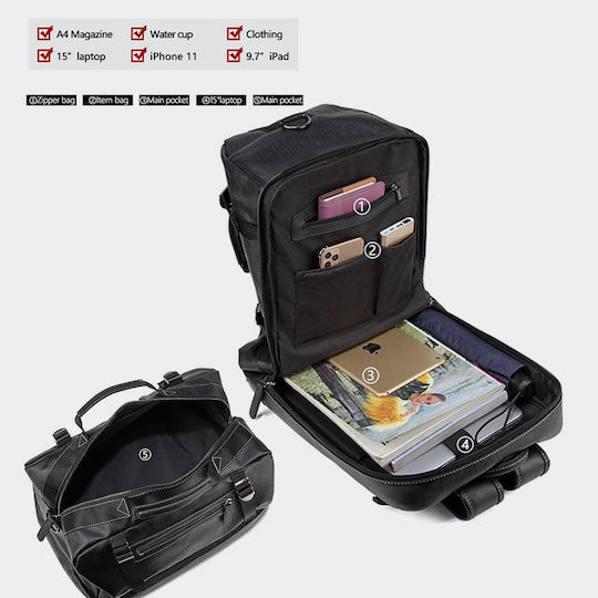 Reidel Sack Voyage Back 32.4lt Black made of Artificial Leather L45xW24xH30cm