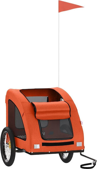 vidaXL Dog Carrying Orange Bicycle Trailer for 45kg Pets L137xW72xH68cm