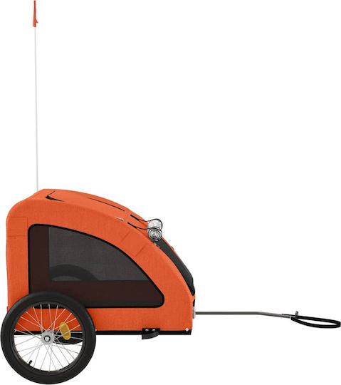 vidaXL Dog Carrying Orange Bicycle Trailer for 45kg Pets L137xW72xH68cm