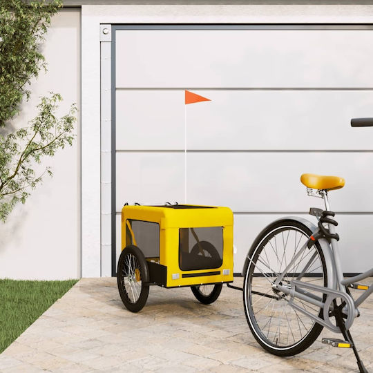 vidaXL Dog Carrying Yellow Bicycle Trailer for 45kg Pets L135xW73.5xH68.5cm
