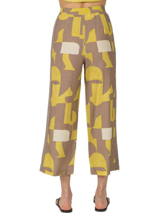 Dama Tesatura Pantaloni Galben