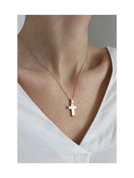 Kritsimis Women's Rose Gold Plated Cross with Chain