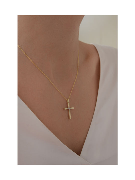 Kritsimis Damen Gold Kreuz 14K mit Kette