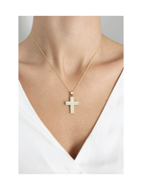 Kritsimis Women's Gold Cross 14K with Chain