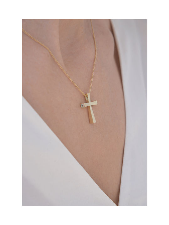 Kritsimis Women's Gold Cross 14K with Chain