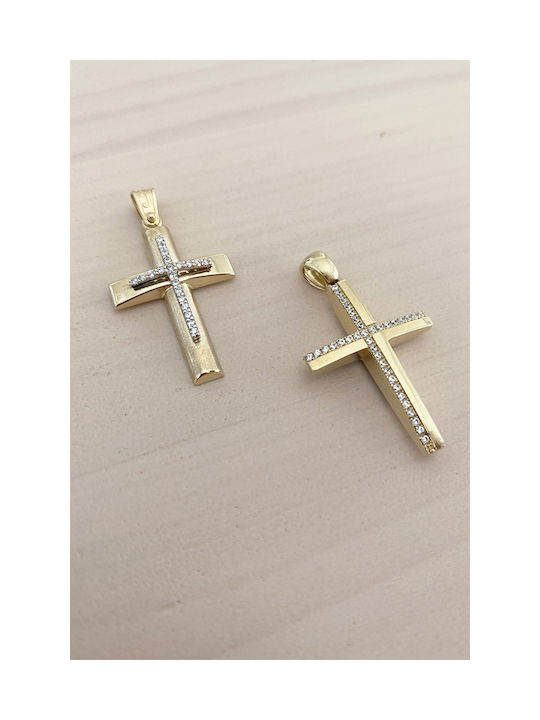 Kritsimis Damen Gold Kreuz 14K mit Kette