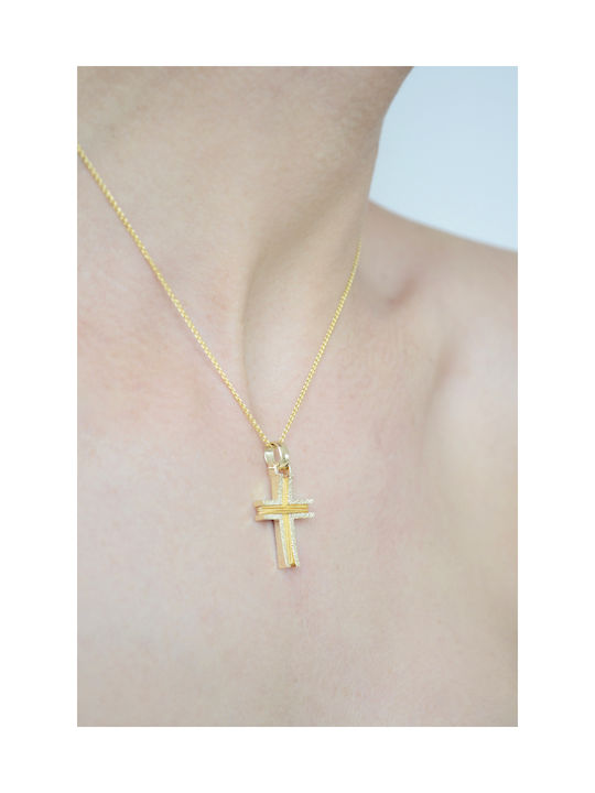 Kritsimis Damen Gold Kreuz 14K mit Kette