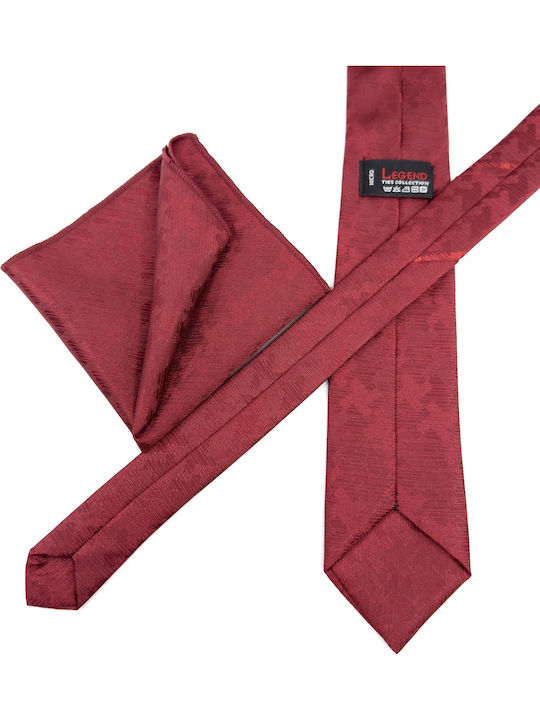Legend Accessories Men's Tie Set Printed in Red Color