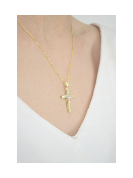 Kritsimis Damen Gold Kreuz 14K mit Kette