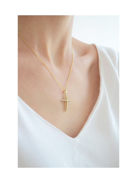 Kritsimis Women's Gold Cross 14K with Chain