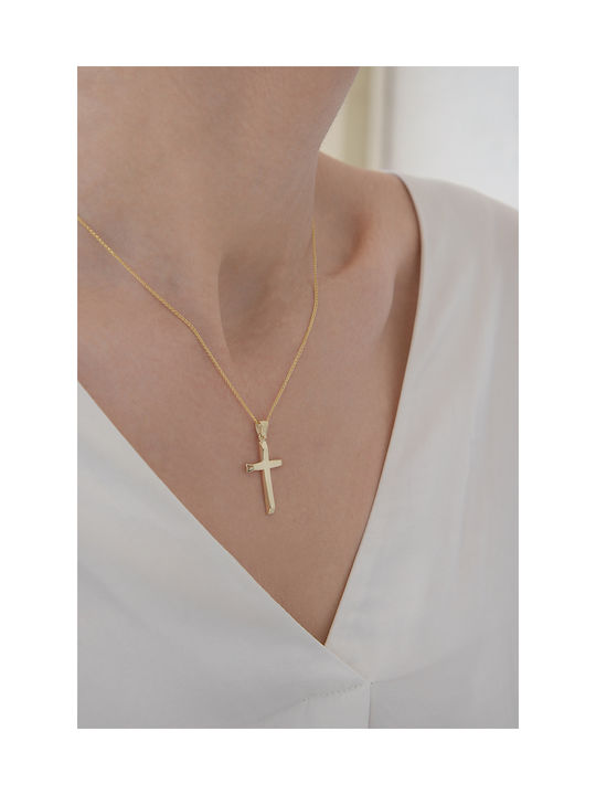 Kritsimis Damen Gold Kreuz 14K mit Kette