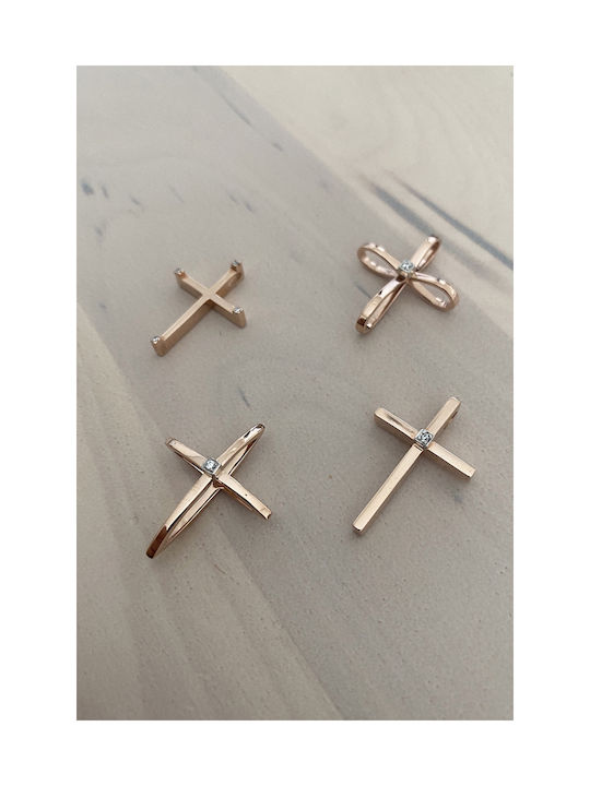 Kritsimis Women's Rose Gold Plated Cross with Chain