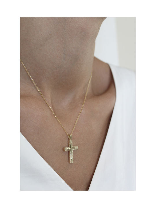 Kritsimis Gold Kreuz 14K mit Kette