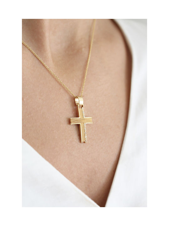 Kritsimis Women's Gold Cross 14K with Chain