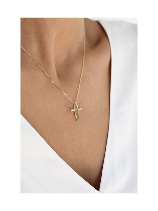 Kritsimis Damen Gold Kreuz 14K mit Kette