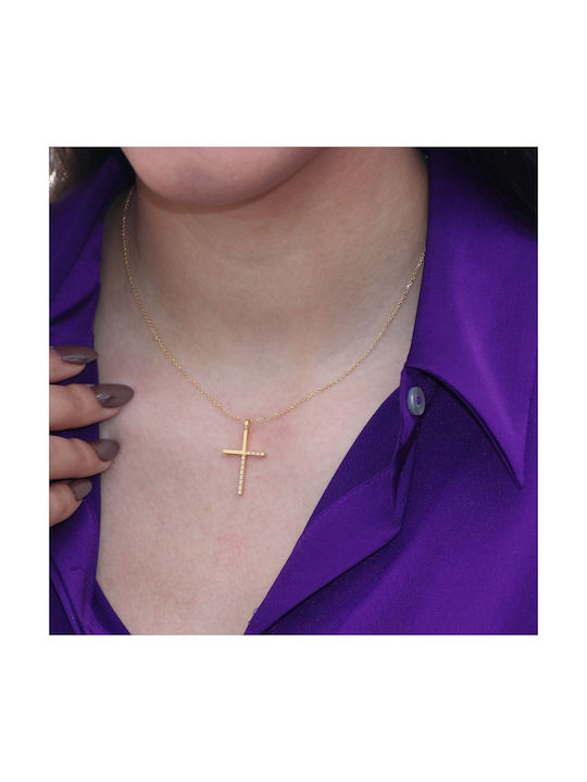 Gold Kreuz 14K mit Kette