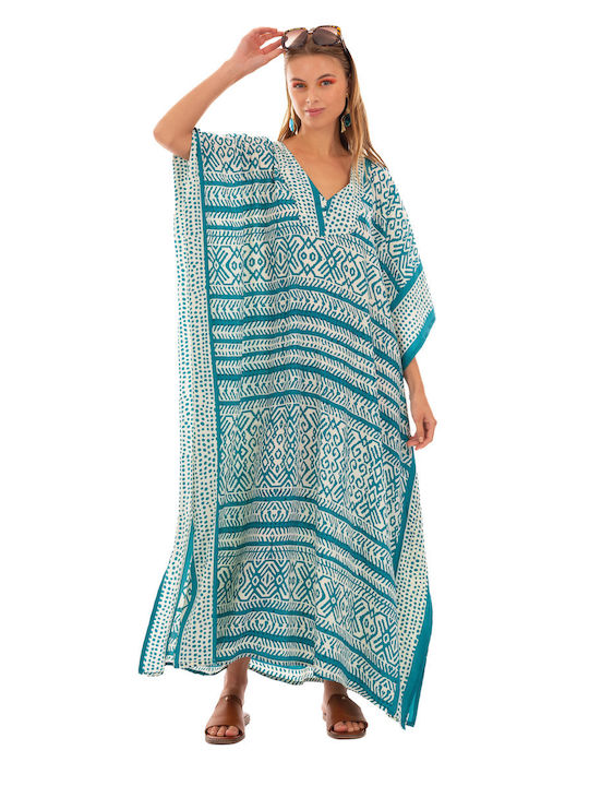 Platinum Fashion Damen Kaftan Strand Turquoise