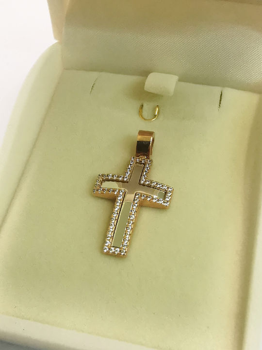Aris Dentopoulos Jewellery Λευκόχρυσος Σταυρός 14Κ