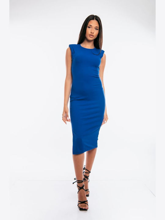 Sommer Midi Damenkleid Blau