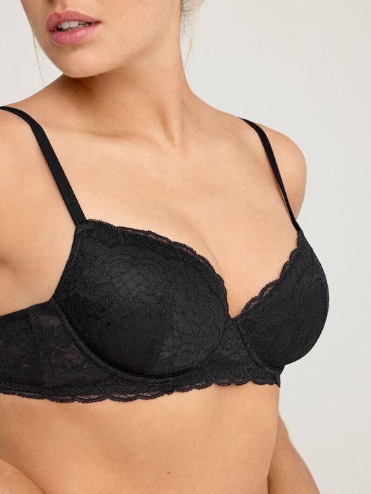 Beige Σουτιέν Push Up με Μπανέλες