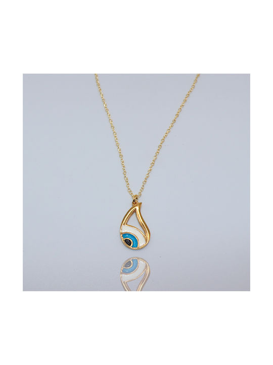 Women's Silver Necklace Chain Drop Evil Eye Gold Plated