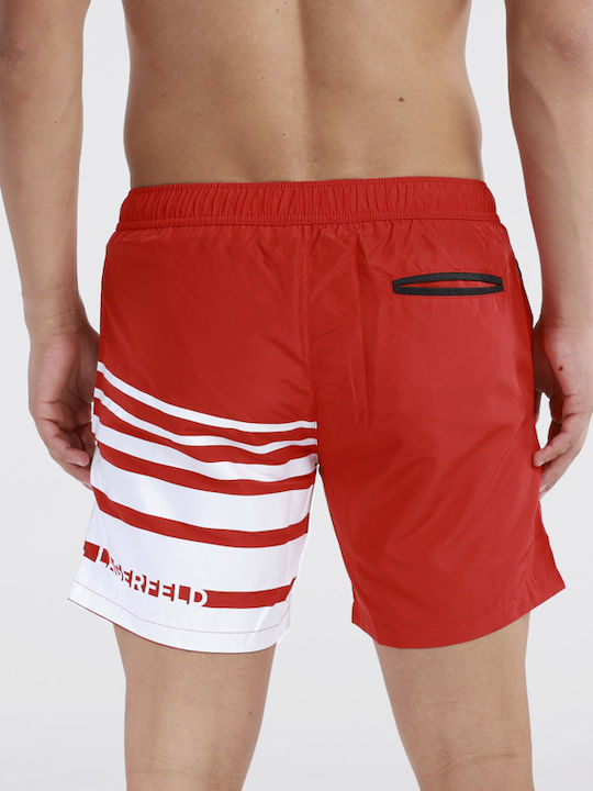 Karl Lagerfeld Men's Swimwear Shorts red Striped