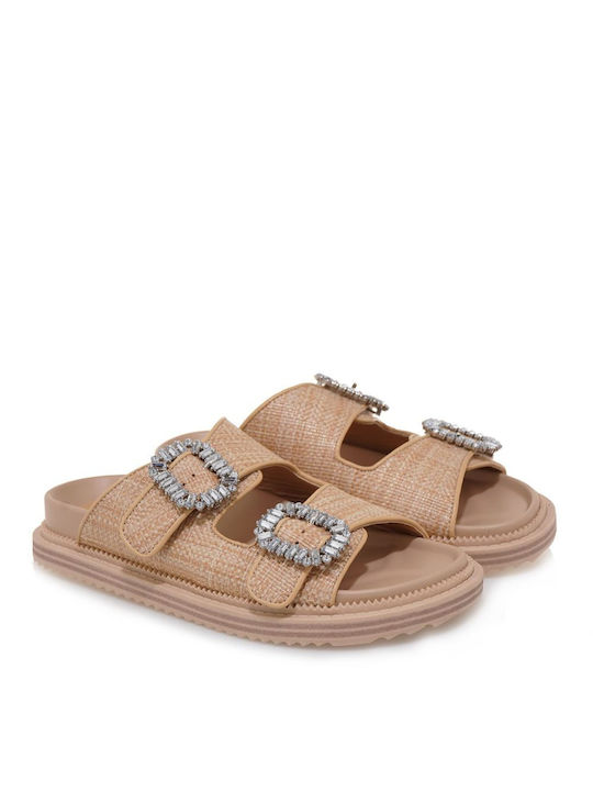 Exe Women's Flat Sandals in Beige Color