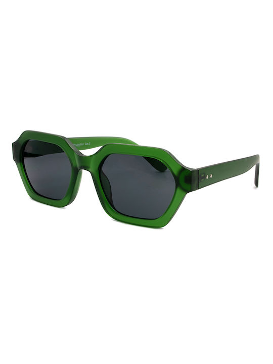 Awear Miguel Women's Sunglasses with Green Plastic Frame and Gray Lens